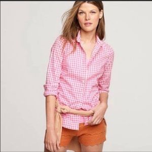 J.Crew Women’s perfect shirt hot pink gingham